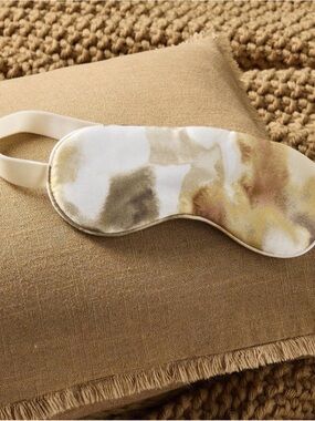 Silk sleep Eye mask blush watercolor Casaluna
